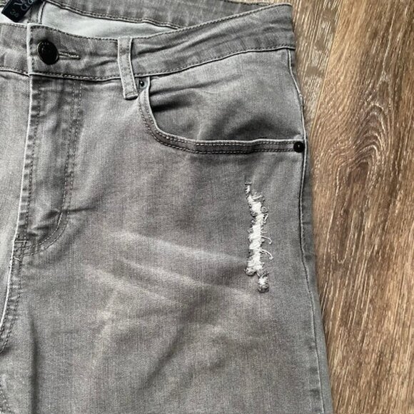 Young and Reckless Y&R Men's Ripped Jeans Size 34 Gray stretch 5 pocket - Picture 5 of 16